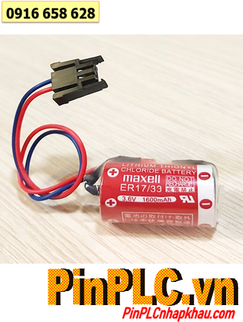 Maxell ER17/33 (Zắc đen Mitsu), Pin nuôi nguồn PLC Maxell ER17/33 lithium 3.6V 1600mAh _Xuất xứ NHẬT 